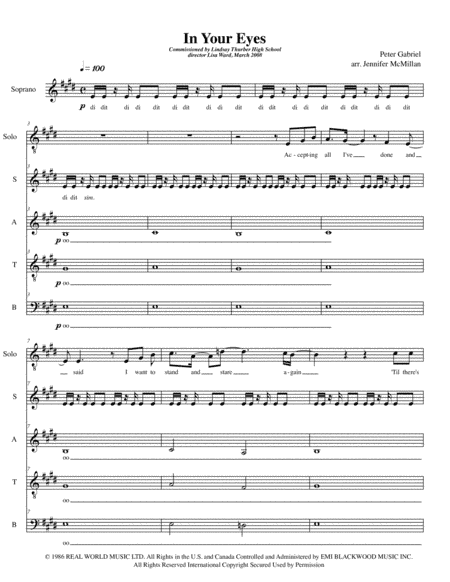 In Your Eyes (arr. Jennifer McMillan)