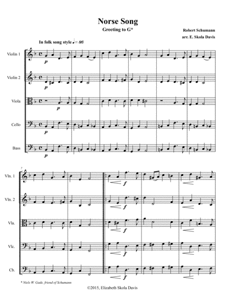 Norse Song (Greeting to G) (arr. Elizabeth Skola Davis)