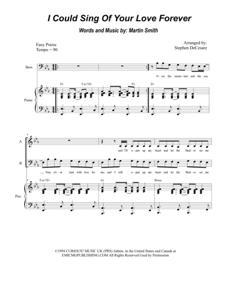 I Could Sing Of Your Love Forever (arr. Stephen DeCesare)