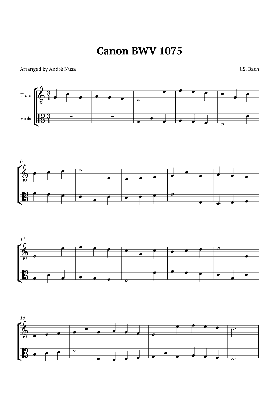 Canon BWV 1075 (arr. a)