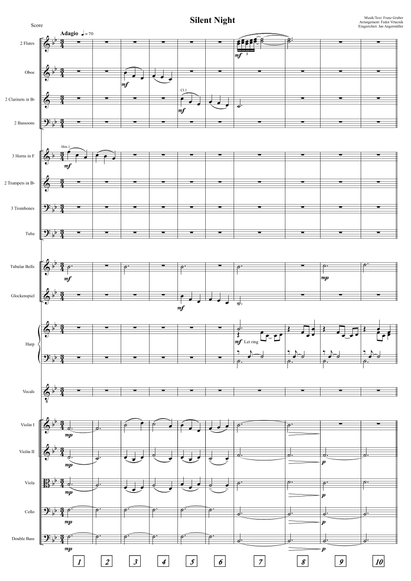 Silent Night / Stille Nacht (Full Orchestra+Solo Vocal) - Score Only (arr. Jan Angermüller)