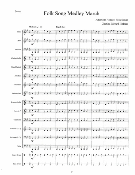 Folk Song Medley March--Score (arr. Charles Edward Holmes)