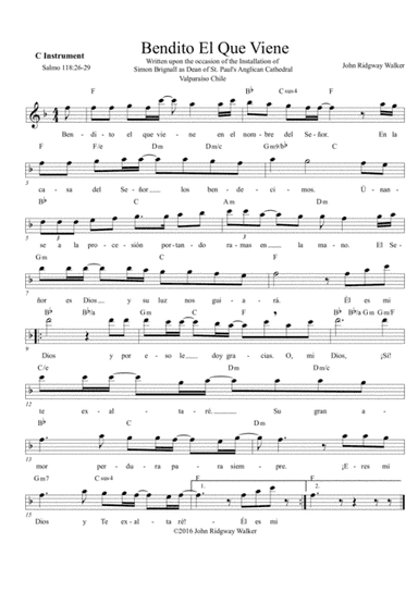 Bendito El Que Viene (congregational worship package)