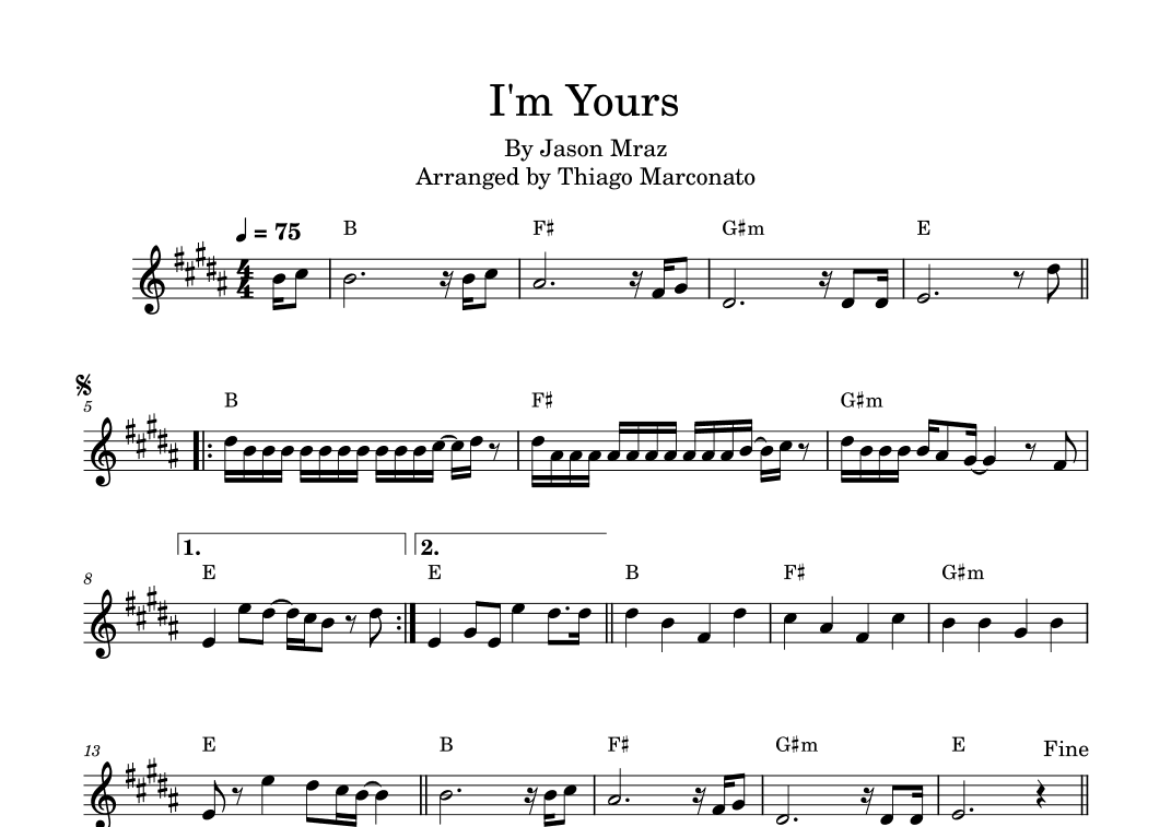 I'm Yours (arr. Thiago Marconato)