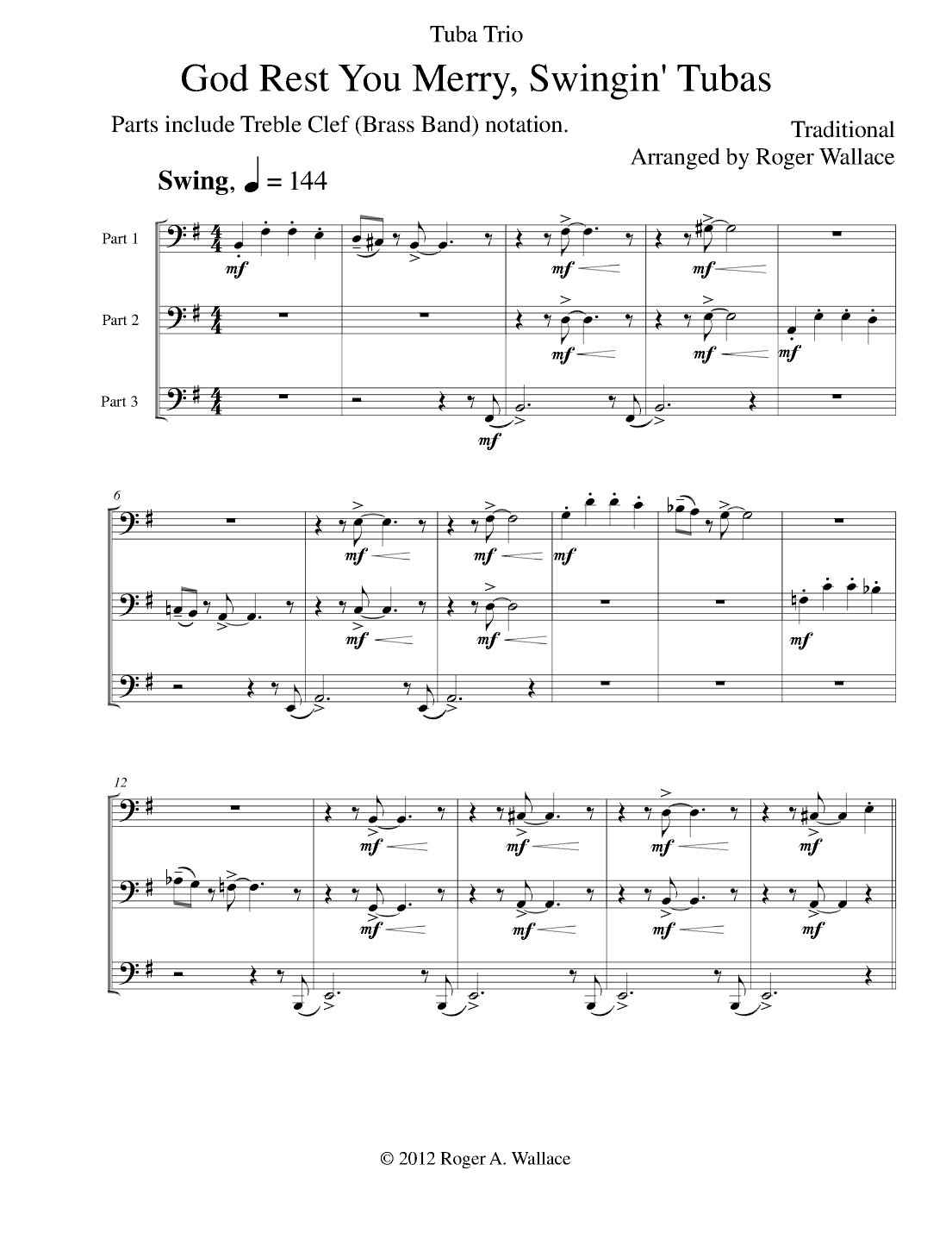 God Rest You Merry, Gentlemen (Tuba Trio) (arr. Roger Wallace)