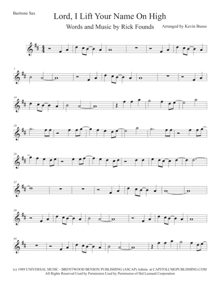 Lord, I Lift Your Name On High (arr. Kevin Busse)