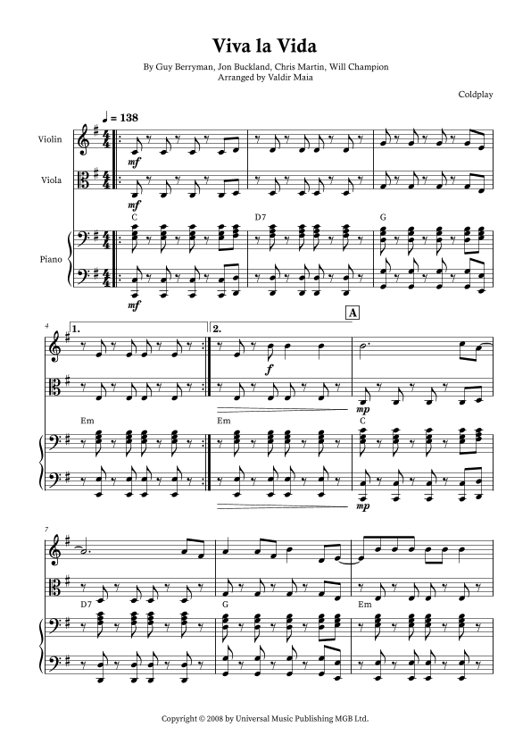 Viva La Vida (arr. Valdir Maia)