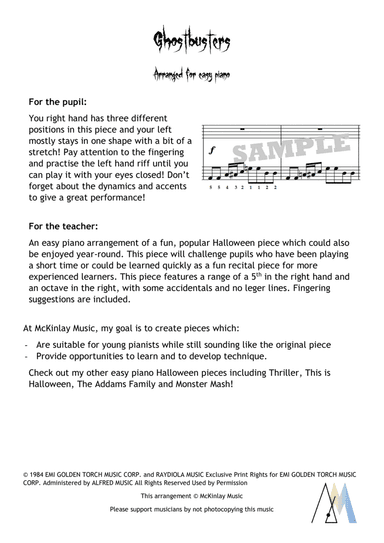 Ghostbusters (arr. L McKinlay)