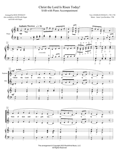 Christ the Lord is Risen Today! with Piano Accomp. (arr. Rick Windley)