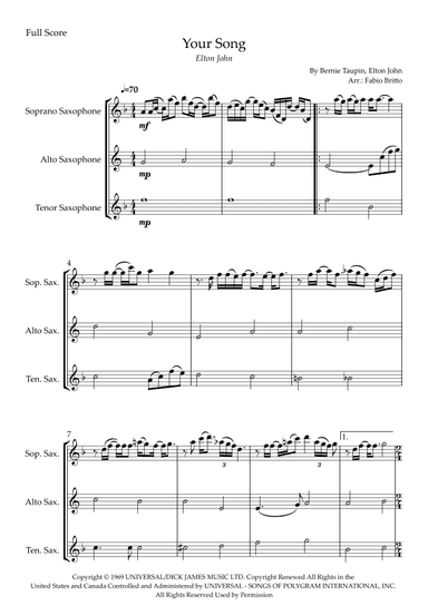 Your Song (arr. Fabio Britto)