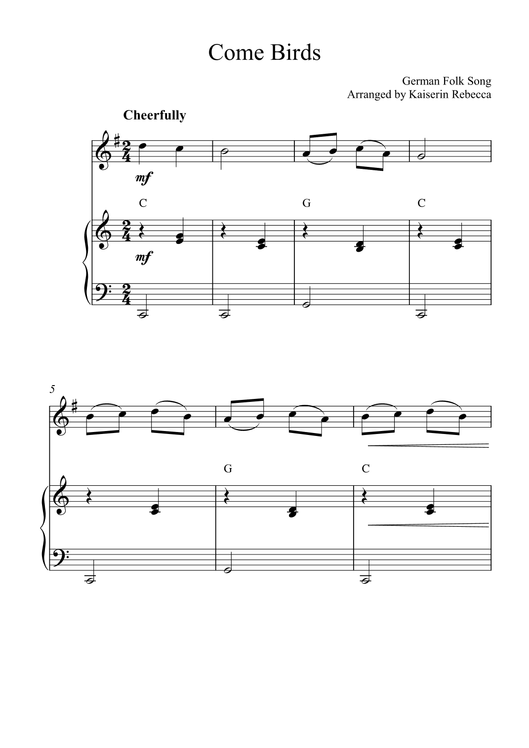 Come Birds (arr. Kaiserin Rebecca)