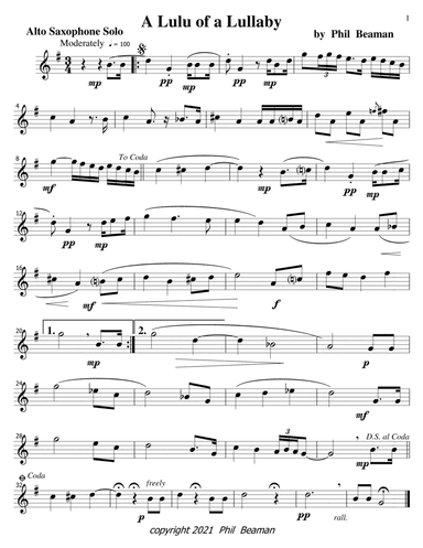 A Lulu of a Lullaby-alto sax solo
