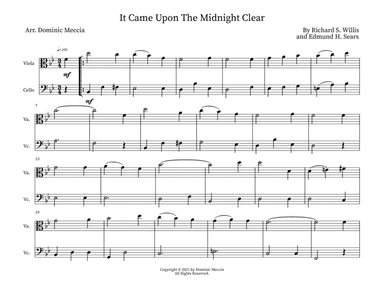 It Came Upon The Midnight Clear- Viola and Cello Duet (arr. Dominic Meccia)