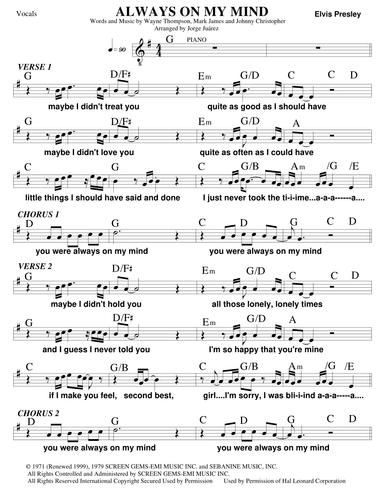 Always On My Mind (arr. Jorge Juárez)