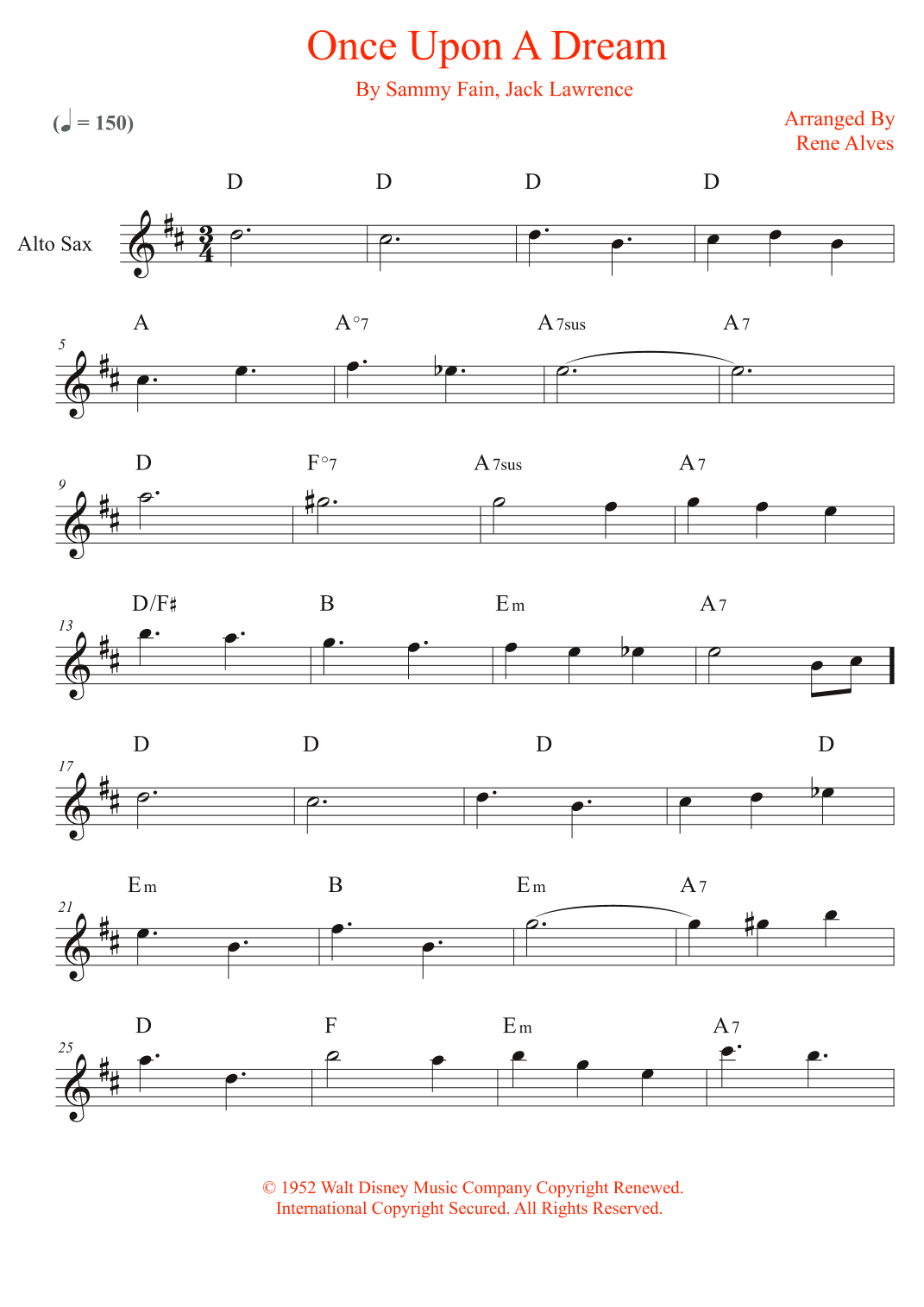 Once Upon A Dream (arr. Rene Alves)