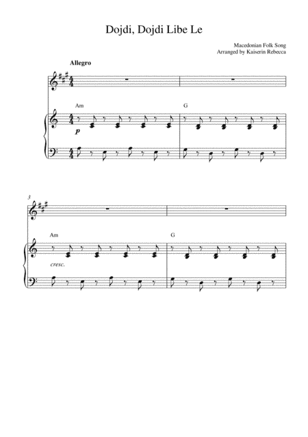 Dojdi, Dojdi Libe Le (arr. Kaiserin Rebecca)