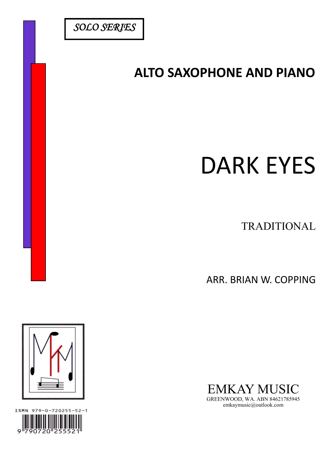 DARK EYES – ALTO SAXOPHONE & PIANO (arr. BRIAN W. COPPING)