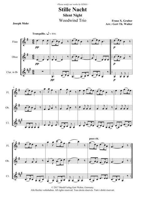 Silent Night (arr. Gert Th. Walter)