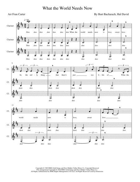 What The World Needs Now Is Love (arr. Fran Carter)