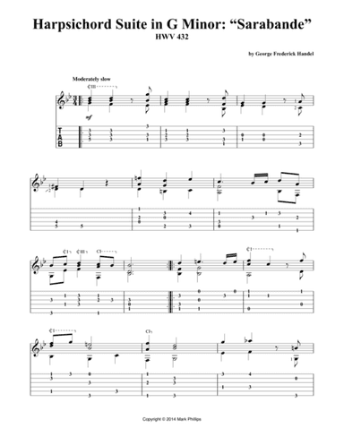 Harpsichord Suite in G Minor: “Sarabande” (arr. Mark Phillips)