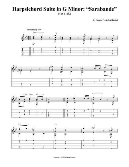 Harpsichord Suite in G Minor: “Sarabande” (arr. Mark Phillips)