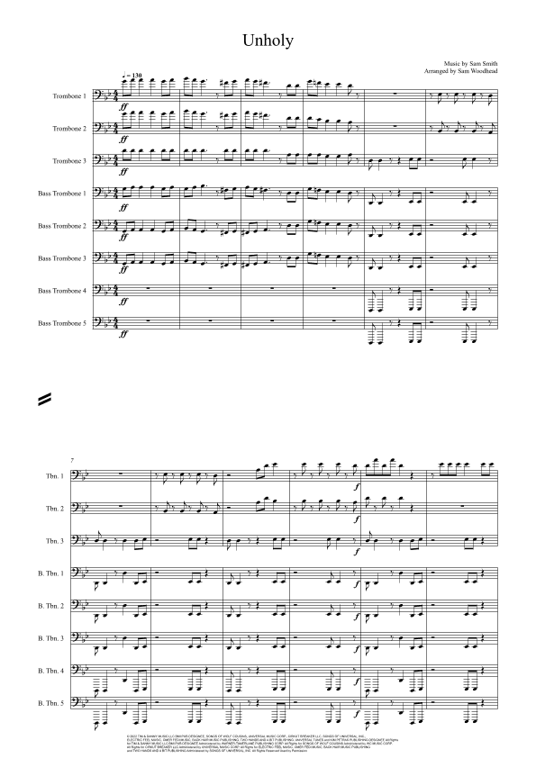 Unholy (arr. Sam Woodhead)