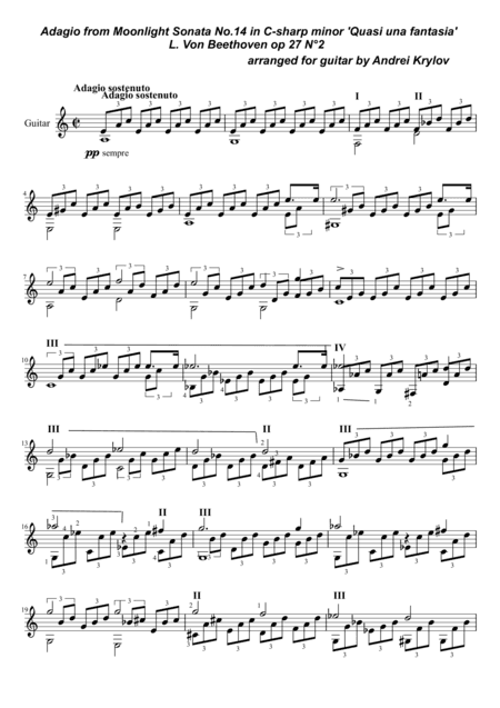 Adagio from "Moonlight Sonata", Piano Sonata No. 14 in C-sharp minor "Quasi una fantasia", Op. 27, N (arr. Andrei Krylov)