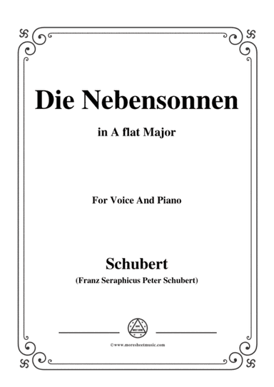 Schubert-Die Nebensonnen,in A flat Major,Op.89 No.23,for Voice and Piano (arr. MSM)