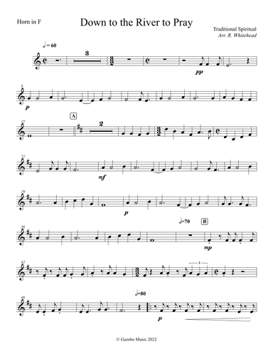 Down to the River to Pray (arr. Robert Whitehead)