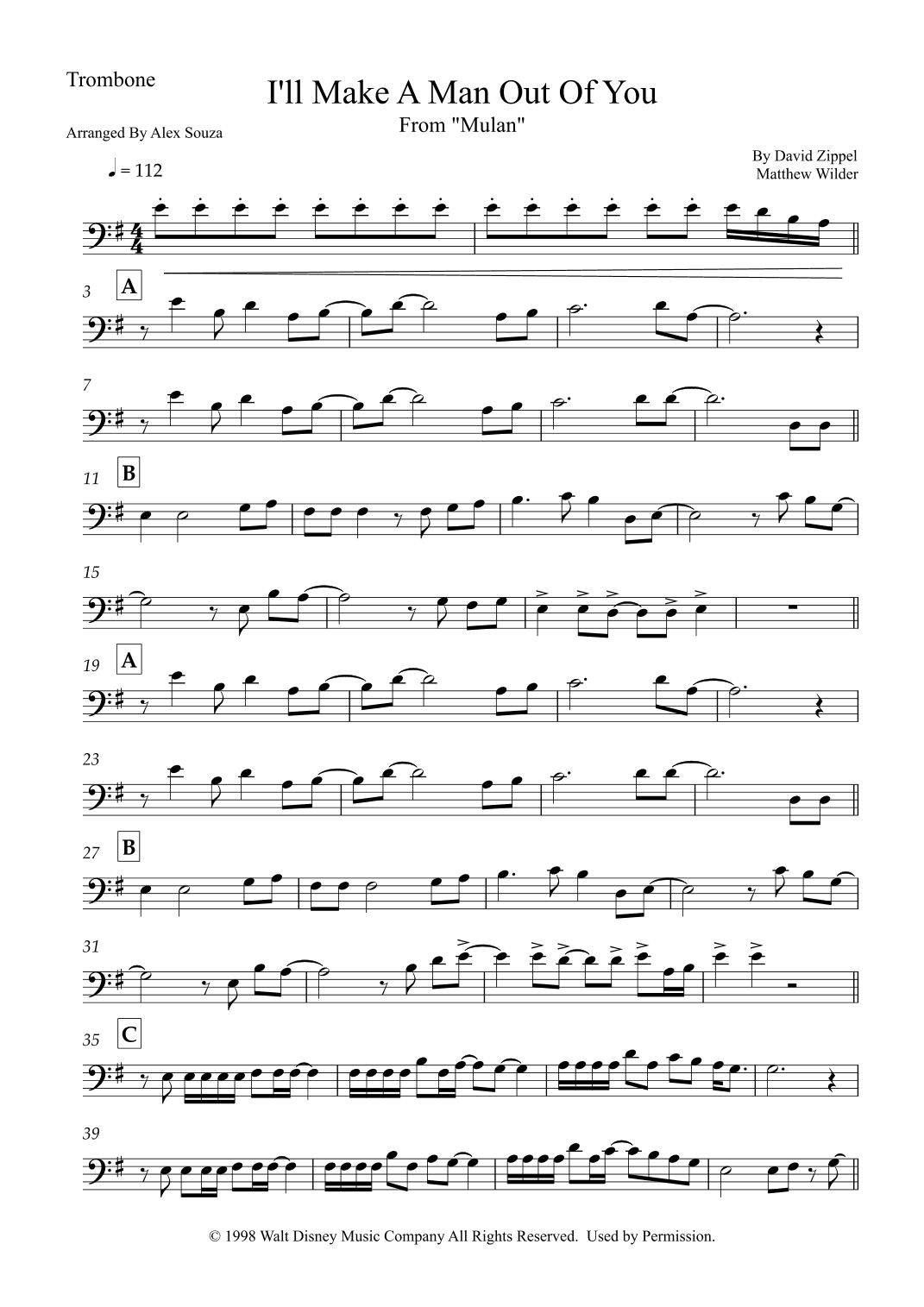 I'll Make A Man Out Of You (arr. Alex Souza)