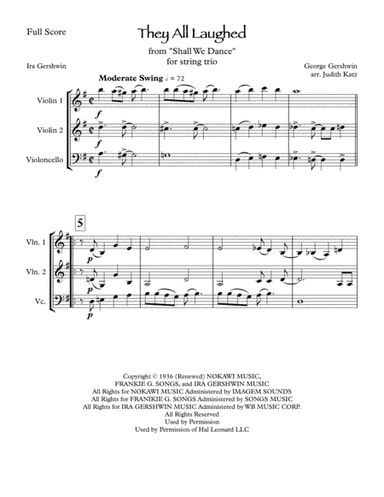 They All Laughed  from SHALL WE DANCE (arr. Judith Katz)