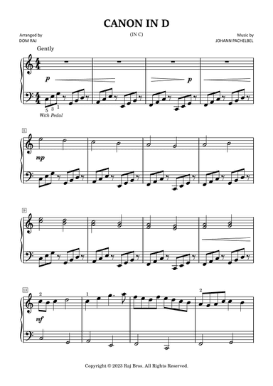 Canon in D (arr. Dom Raj)
