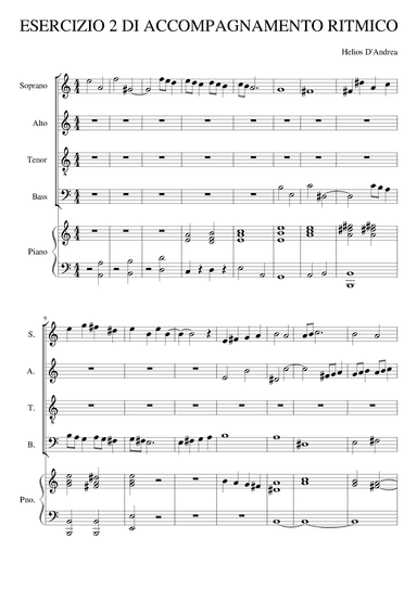 Piano Accompaniment Exercice for a Choir