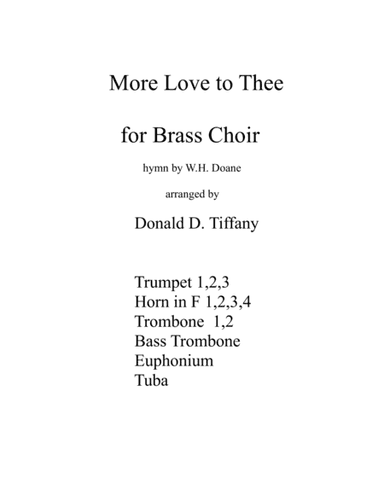 More Love To Thee Brass Ensemble (arr. Donald D. Tiffany)