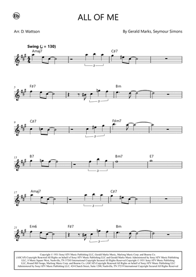 All Of Me (arr. Douglas Wattson)