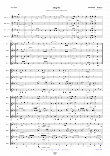Allegretto (Beethoven: Symphony No.7, mov. II, excerpt) (arr. Josef STASTNY)