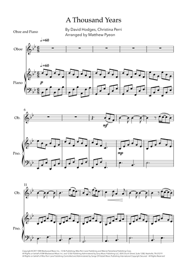 A Thousand Years (arr. Matthew pyeon)