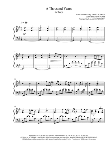 A Thousand Years (arr. Sally Beaumont)