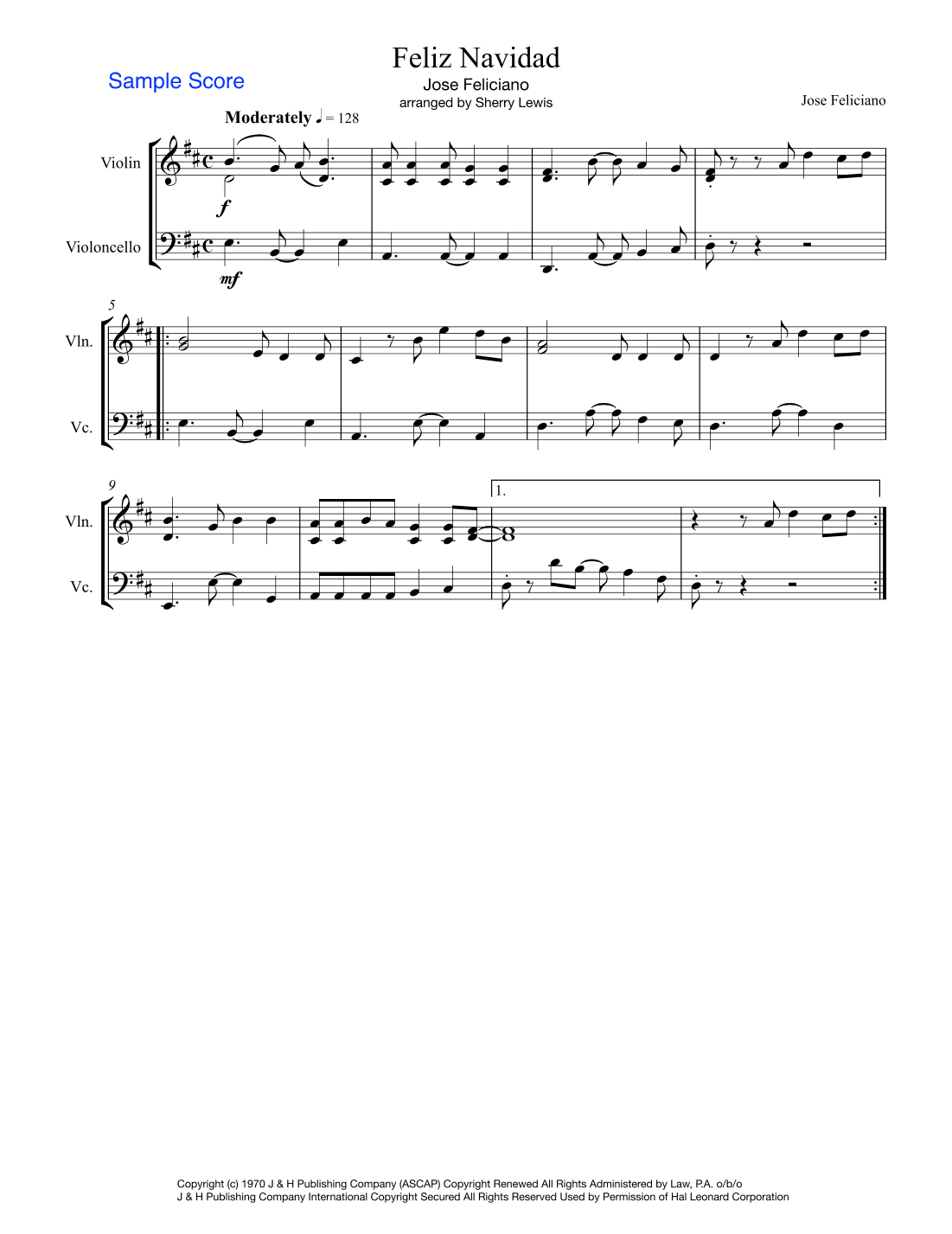 Feliz Navidad (arr. Sherry Lewis)