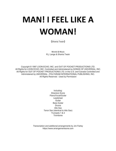 Man! I Feel Like A Woman! (arr. Jim Farley)