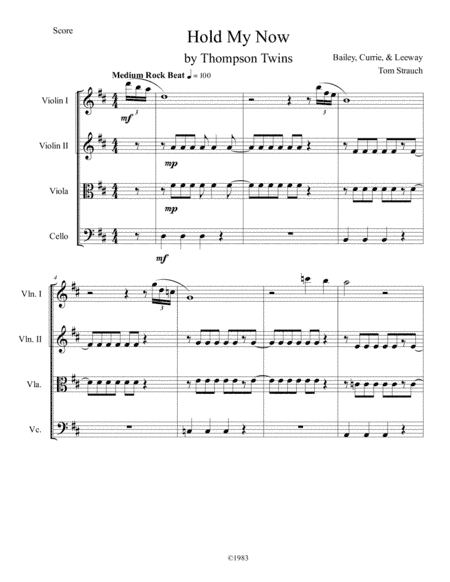 Hold Me Now (arr. Thomas Strauch)