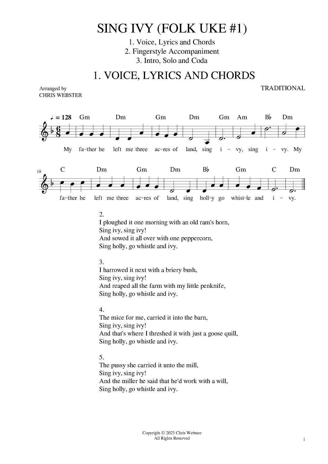 Sing Ivy: Folk Uke #1 (arr. Chris Webster)