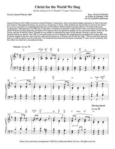 Christ for the World We Sing (arr. Lyndell Leatherman)