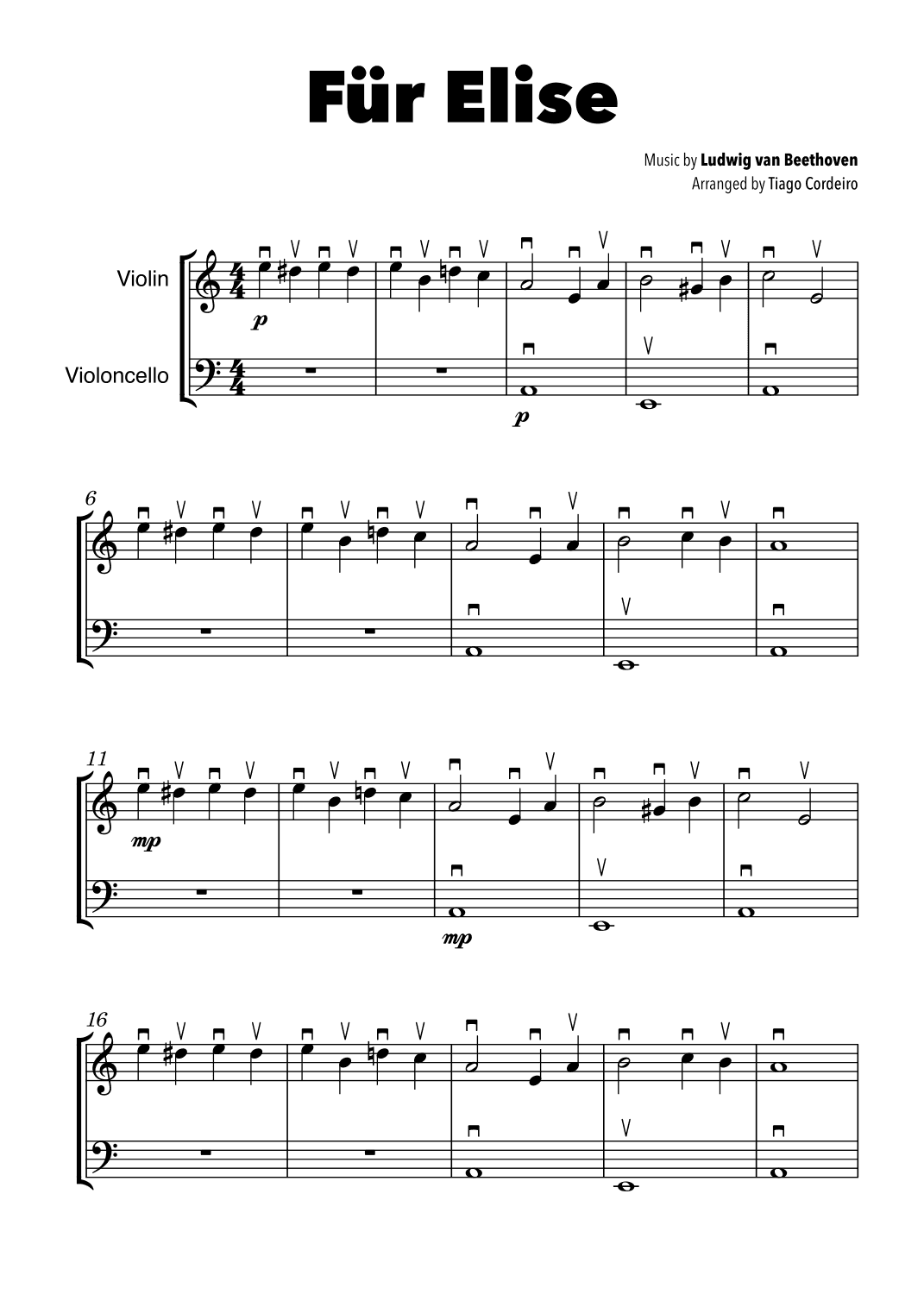 Für Elise (arr. Tiago Cordeiro)
