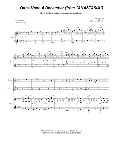 Once Upon A December from the Twentieth Century Fox Motion Picture ANASTASIA (arr. Stephen DeCesare)