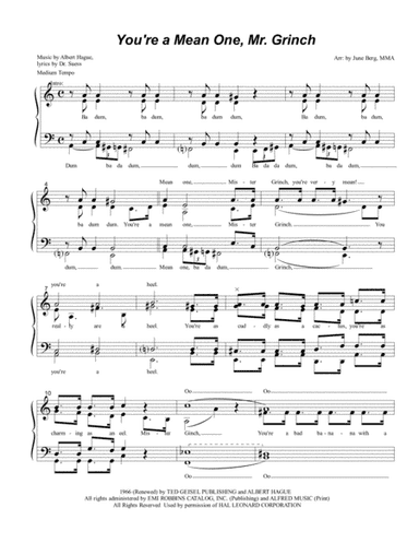 You're A Mean One, Mr. Grinch (arr. June Berg, MMA)