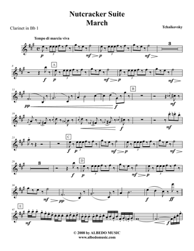 Tchaikovsky Nutcracker Suite - Clarinet in Bb 1 (Transposed Part), Op.71a (arr. Doug Clyde)