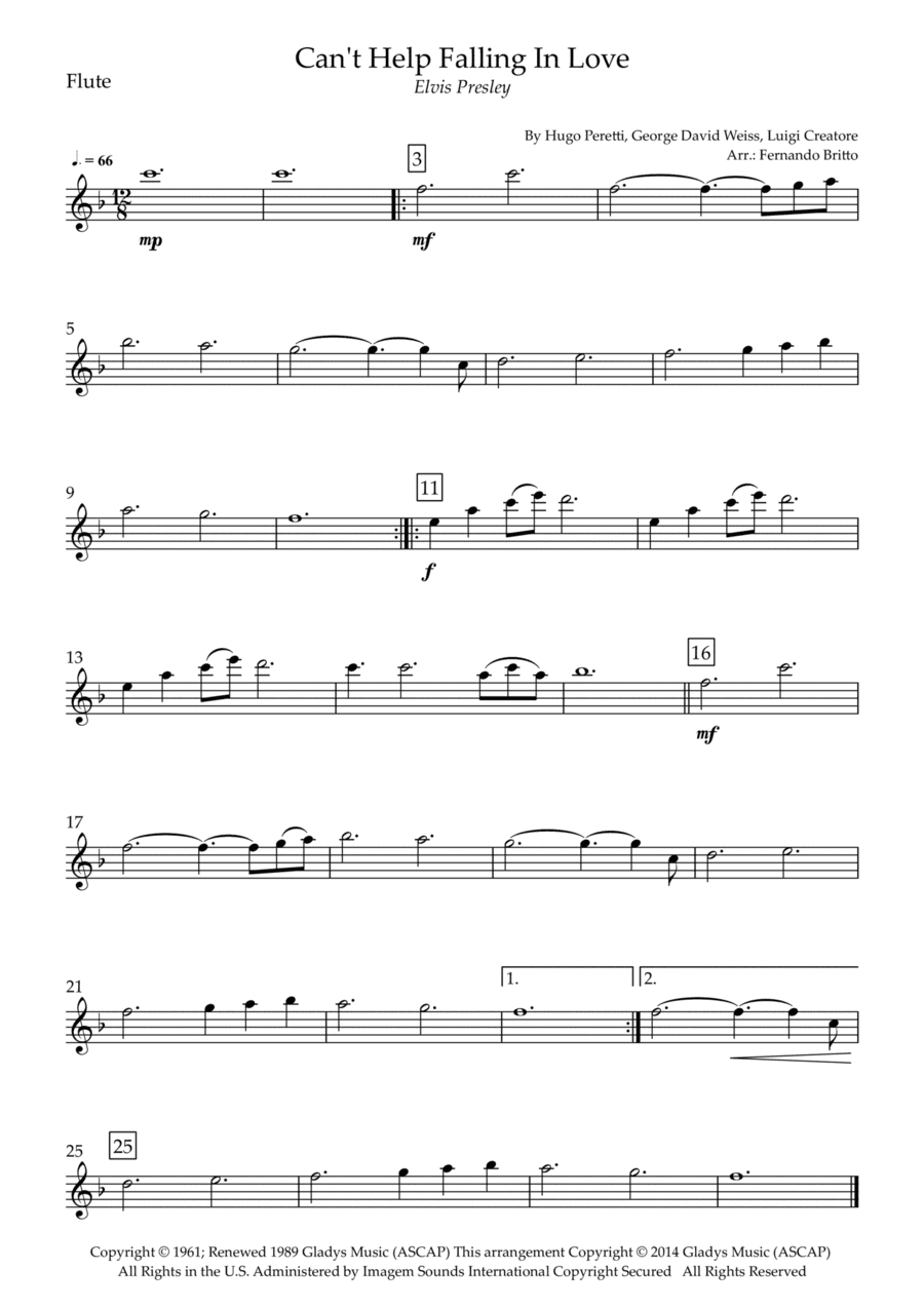 Can't Help Falling In Love (arr. Fernando Britto)