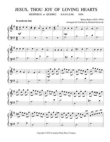 Jesus, Thou Joy of Loving Hearts (HESPERUS) (arr. Richard Giszczak)