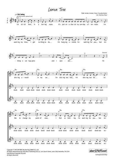 Lemon Tree (arr. Rochus Paul)